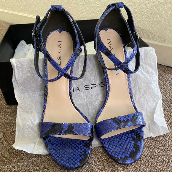 Via Spiga cobalt blue strappy heels size 8.5 - Picture 6 of 11